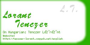 lorant tenczer business card